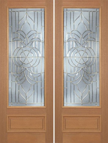 WDMA 72x96 Door (6ft by 8ft) Exterior Mahogany Livingston Double Door w/ C Glass - 8ft Tall 1