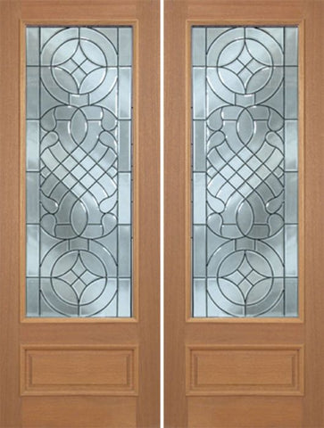 WDMA 72x96 Door (6ft by 8ft) Exterior Mahogany Livingston Double Door w/ D Glass - 8ft Tall 1