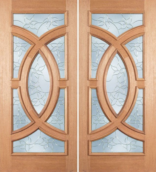 WDMA 72x96 Door (6ft by 8ft) Exterior Mahogany Crescendo Double Door w/ S Glass 1