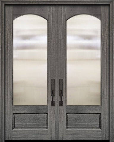 WDMA 72x96 Door (6ft by 8ft) Exterior Mahogany 36in x 96in Double Arch 3/4 Lite DoorCraft Door 1