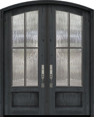WDMA 72x96 Door (6ft by 8ft) Exterior Mahogany 36in x 96in Double Arch Top 4 Lite SDL DoorCraft Door 1