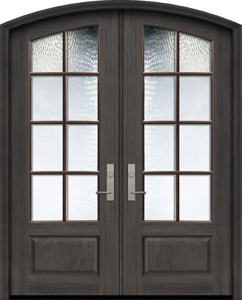 WDMA 72x96 Door (6ft by 8ft) Exterior Mahogany 36in x 96in Double Arch Top 8 Lite SDL DoorCraft Door 1