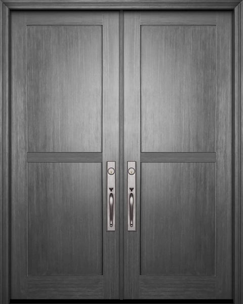 WDMA 72x96 Door (6ft by 8ft) Exterior Fir 96in Double Shaker 2 Panel Door 1