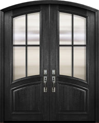 WDMA 72x96 Door (6ft by 8ft) Exterior Mahogany 36in x 96in Double Arch Top / Rail 4 Lite SDL Portobello Door 1