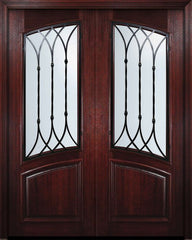 WDMA 72x96 Door (6ft by 8ft) Exterior Mahogany 36in x 96in Double Square Top Arch Lite Warwick Door 1