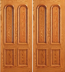 WDMA 84x80 Door (7ft by 6ft8in) Exterior Mahogany Front 4 Panel Arch Panel Traditional Double Door 1