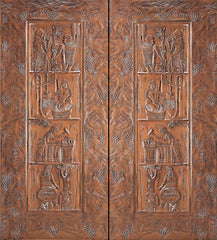 WDMA 84x96 Door (7ft by 8ft) Exterior Mahogany Italian Style Wine Double Door Hand Carved  1