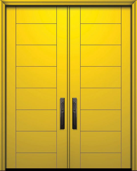 WDMA 84x96 Door (7ft by 8ft) Exterior Smooth 42in x 96in Double Brentwood Solid Contemporary Door 1