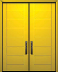 WDMA 84x96 Door (7ft by 8ft) Exterior Smooth 42in x 96in Double Brentwood Solid Contemporary Door 1