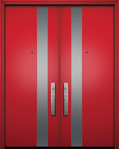 WDMA 84x96 Door (7ft by 8ft) Exterior Smooth 42in x 96in Double Costa Mesa Solid Contemporary Door 1