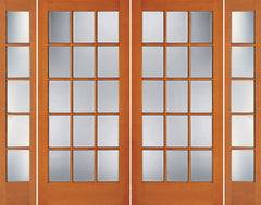 WDMA 88x80 Door (7ft4in by 6ft8in) Exterior Fir 1515 15-Lite Double Door Sidelights 1