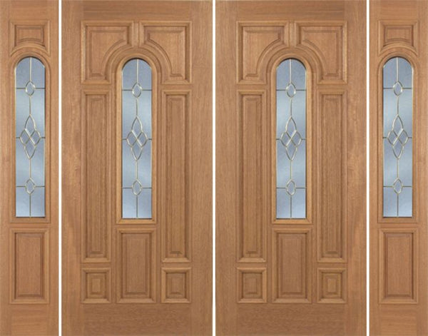 WDMA 88x80 Door (7ft4in by 6ft8in) Exterior Mahogany Revis Double Door/2side w/ C Glass - 6ft8in Tall 1