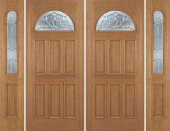 WDMA 88x80 Door (7ft4in by 6ft8in) Exterior Mahogany Jefferson Double Door/2side w/ A Glass 1