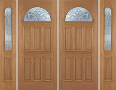 WDMA 88x80 Door (7ft4in by 6ft8in) Exterior Mahogany Jefferson Double Door/2side w/ C Glass 1
