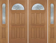 WDMA 88x80 Door (7ft4in by 6ft8in) Exterior Mahogany Jefferson Double Door/2side w/ BO Glass 1