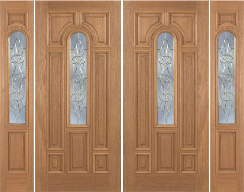 WDMA 88x80 Door (7ft4in by 6ft8in) Exterior Mahogany Revis Double Door/2side w/ OL Glass - 6ft8in Tall 1