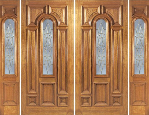 WDMA 88x80 Door (7ft4in by 6ft8in) Exterior Mahogany Ironbark Double Door/2side w/ OL Glass 1
