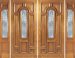 WDMA 88x80 Door (7ft4in by 6ft8in) Exterior Mahogany Ironbark Double Door/2side w/ L Glass 1