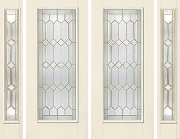 WDMA 88x80 Door (7ft4in by 6ft8in) Exterior Smooth CrystallineTM Full Lite W/ Stile Lines Star Double Door 2 Sides 1