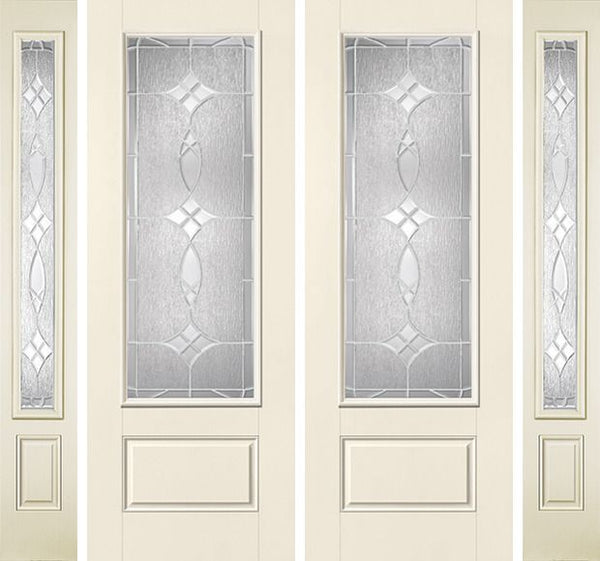 WDMA 88x96 Door (7ft4in by 8ft) Exterior Smooth Blackstone 8ft 3/4 Lite 1 Panel Star Double Door 2 Sides 1