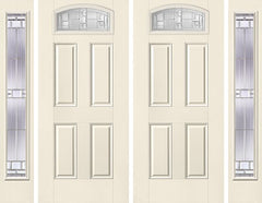 WDMA 92x80 Door (7ft8in by 6ft8in) Exterior Smooth SaratogaTM Camber Top Lite 4 Panel Star Double Door 2 Sides 1