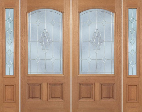 WDMA 96x80 Door (8ft by 6ft8in) Exterior Mahogany Monaco Double Door/2side w/ A Glass 1