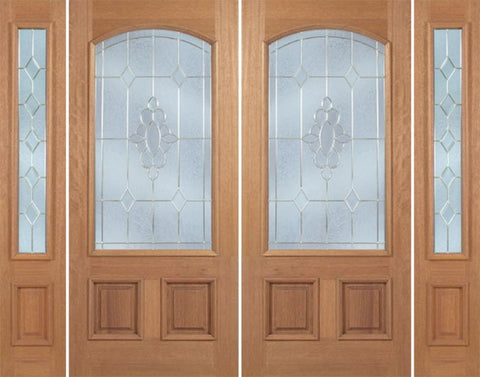 WDMA 96x80 Door (8ft by 6ft8in) Exterior Mahogany Monaco Double Door/2side w/ A Glass 1
