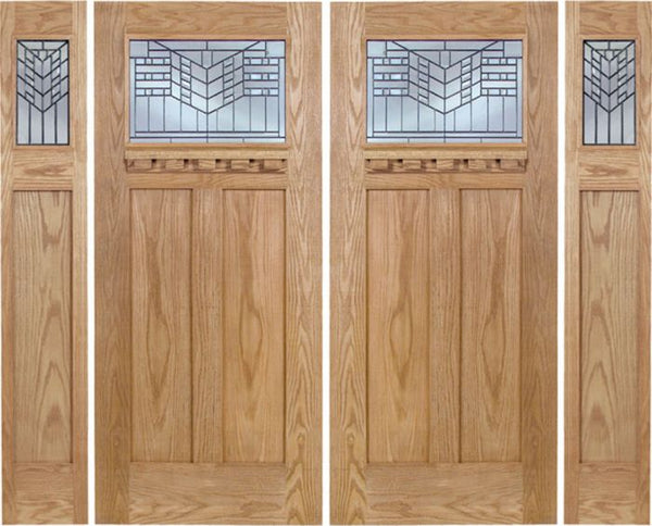 WDMA 96x80 Door (8ft by 6ft8in) Exterior Oak Pearce Double Door/2side w/ E Glass 1