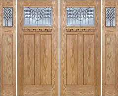WDMA 96x80 Door (8ft by 6ft8in) Exterior Oak Pearce Double Door/2side w/ E Glass 1