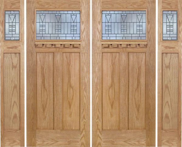 WDMA 96x80 Door (8ft by 6ft8in) Exterior Oak Pearce Double Door/2side w/ B Glass 1