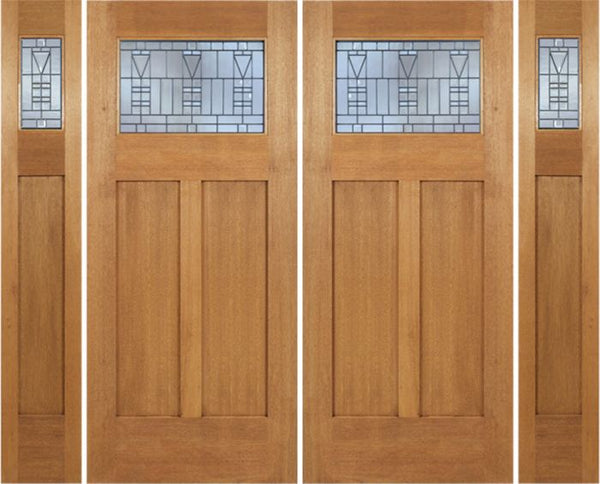 WDMA 96x80 Door (8ft by 6ft8in) Exterior Mahogany Pearce Double Door/2side w/ B Glass 1