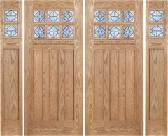 WDMA 96x80 Door (8ft by 6ft8in) Exterior Oak Randall Double Door/2side w/ H Glass 1