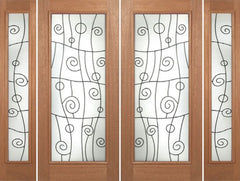 WDMA 96x80 Door (8ft by 6ft8in) Exterior Mahogany Roma Double Door/2side w/ RM Glass - 6ft8in Tall 1