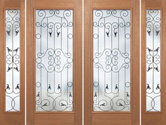 WDMA 96x80 Door (8ft by 6ft8in) Exterior Mahogany Roma Double Door/2side w/ WM Glass - 6ft8in Tall 1
