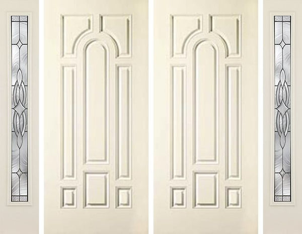 WDMA 96x80 Door (8ft by 6ft8in) Exterior Smooth 6 Panel Star Double Door 2 Sides Wellesley Full Lite 1