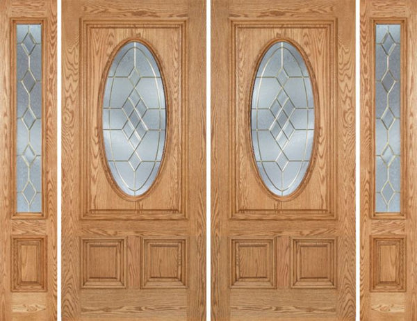 WDMA 96x80 Door (8ft by 6ft8in) Exterior Oak Watson Double Door/2side w/ A Glass 1