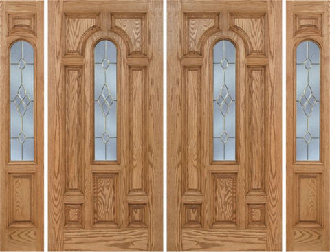 WDMA 96x80 Door (8ft by 6ft8in) Exterior Oak Carrick Double Door/2side w/ C Glass - 6ft8in Tall 1