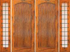 WDMA 96x80 Door (8ft by 6ft8in) Exterior Knotty Alder Double Door with Two Sidelights  1