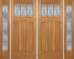 WDMA 96x84 Door (8ft by 7ft) Exterior Mahogany Barnsdale Double Door/2 Full-lite side w/ B Glass 1