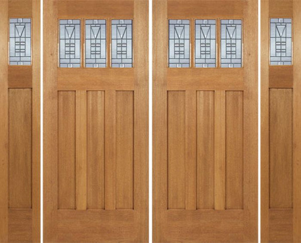 WDMA 96x84 Door (8ft by 7ft) Exterior Mahogany Barnsdale Double Door/2side w/ B Glass 1