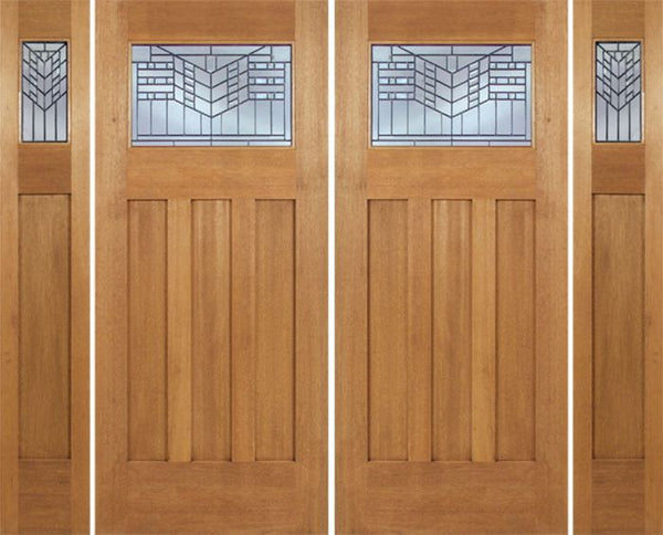 WDMA 96x84 Door (8ft by 7ft) Exterior Mahogany Biltmore Double Door/2side w/ E Glass 1