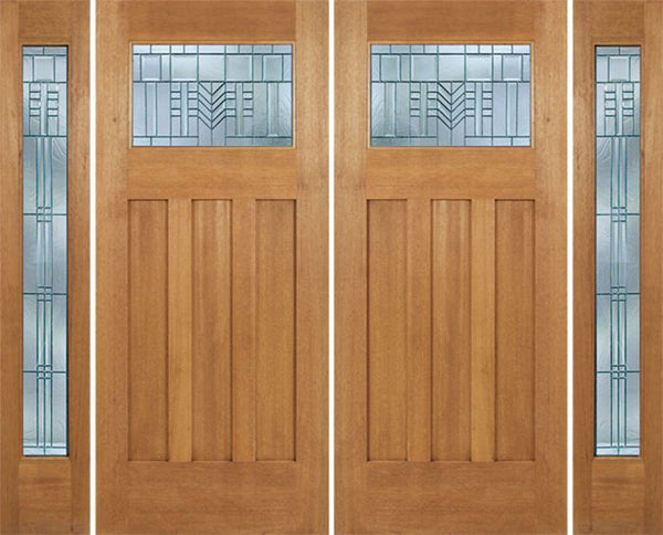 WDMA 96x84 Door (8ft by 7ft) Exterior Mahogany Biltmore Double Door/2 Full-lite side w/ C Glass 1