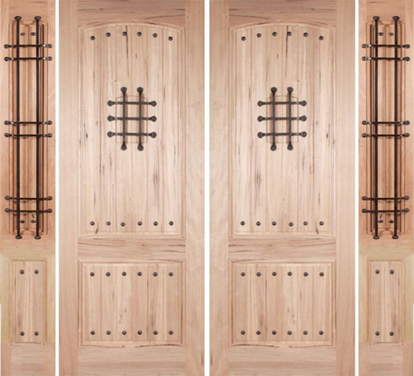WDMA 96x96 Door (8ft by 8ft) Exterior Walnut Rustica II Double Door/2side 1