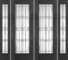 WDMA 96x96 Door (8ft by 8ft) Exterior Mahogany Double 2-1/4in Thick Doors Sidelights Art Glass 1