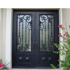 China WDMA main iron door grill design Steel Door Wrought Iron Door 