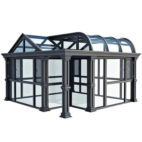 WDMA Outdoor Lowes Prefabricated Aluminium Frame Patio Glass Garden Room Enclosure Sunroom Conservatory