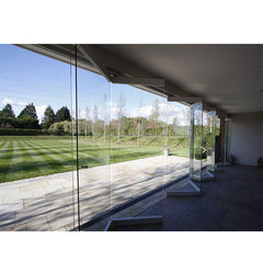 China WDMA Aluminium Frameless Glass Folding Door