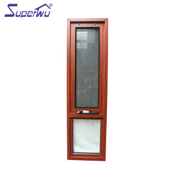 wood color aluminum frame chain winder windows window with flyscreen on China WDMA